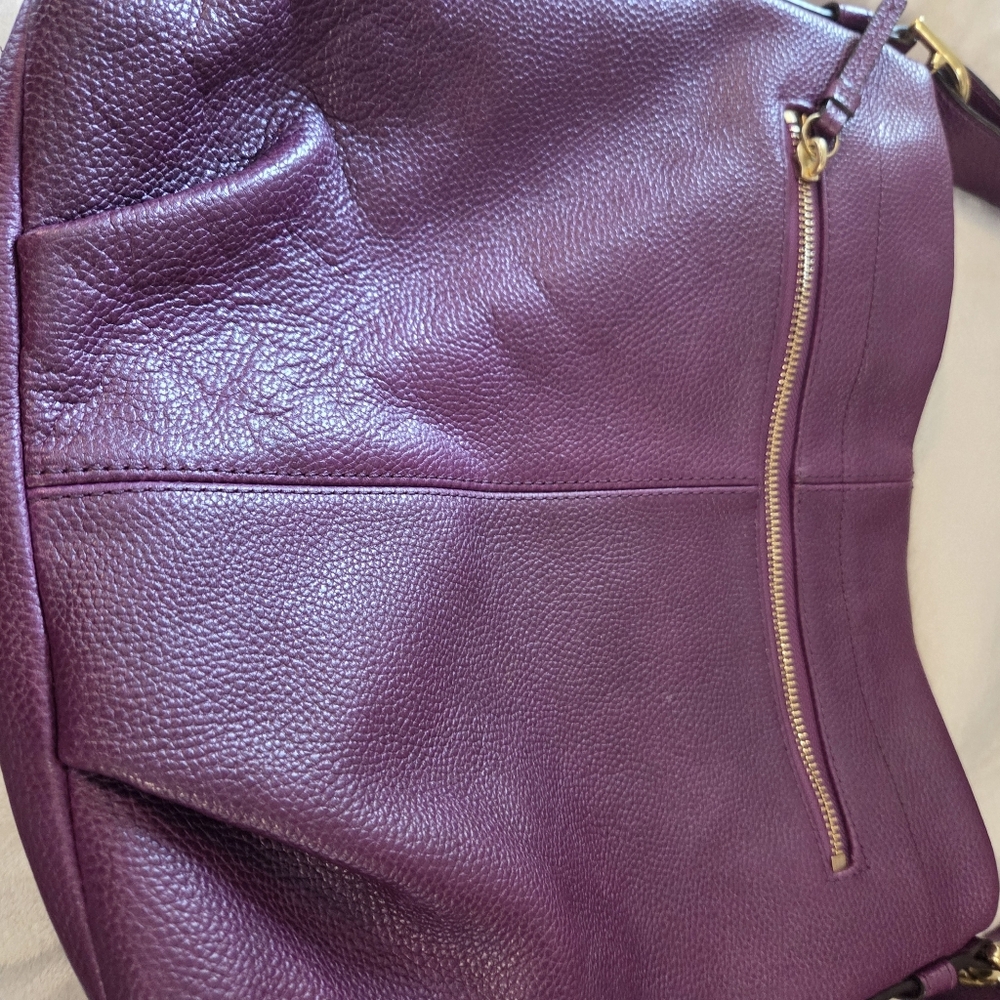 Coach Leather Hobo Shoulder Bag in Deep Plum - Picture 12 of 16